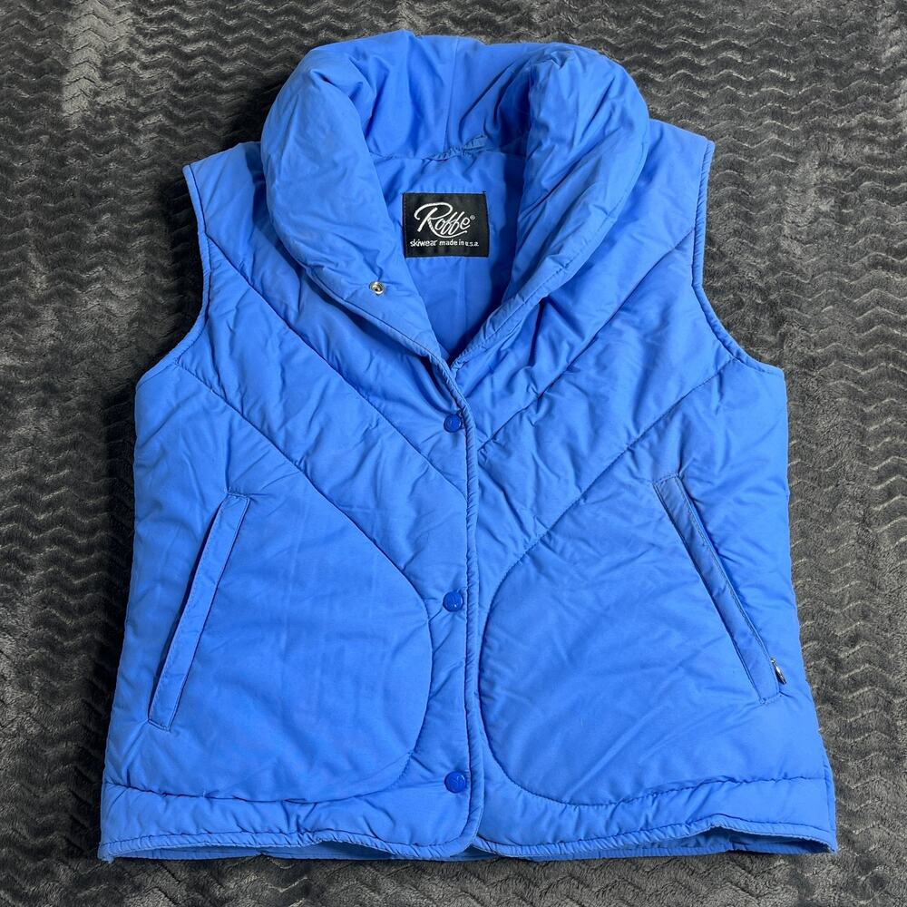 Robbe skiwear vintage 70s blue puffer vest small
